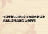 今日更新﻿﻿桂林安庆大厦有划拨土地出让证吗应该怎么查询呢