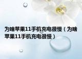 为啥苹果11手机充电很慢（为啥苹果11手机充电很慢）