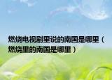 燃烧电视剧里说的南国是哪里（燃烧里的南国是哪里）