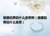 健康码黄码什么意思啊（健康码黄码什么意思）