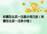 彩票怎么买一注最少得几张（彩票怎么买一注多少钱）
