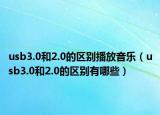 usb3.0和2.0的区别播放音乐（usb3.0和2.0的区别有哪些）