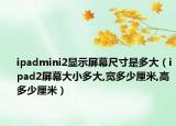 ipadmini2显示屏幕尺寸是多大（ipad2屏幕大小多大,宽多少厘米,高多少厘米）