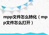mpp文件怎么转化（mpp文件怎么打开）