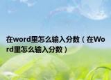 在word里怎么输入分数（在Word里怎么输入分数）