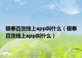 银泰百货线上app叫什么（银泰百货线上app叫什么）