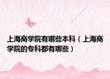 上海商学院有哪些本科（上海商学院的专科都有哪些）