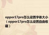 oppor17pro怎么设置字体大小（oppor17pro怎么设置自由收藏）