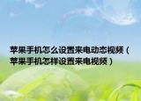 苹果手机怎么设置来电动态视频（苹果手机怎样设置来电视频）
