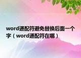 word通配符避免替换后面一个字（word通配符在哪）