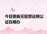 今日更新无犯罪证明公证在哪办