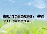 杨氏之子的意思和翻译（《杨氏之子》的意思是什么）