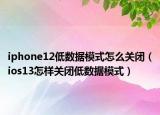 iphone12低数据模式怎么关闭（ios13怎样关闭低数据模式）