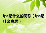 ips是什么的简称（ips是什么意思）