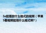 5s能播放什么格式的视频（苹果5看视频能用什么格式啊?）