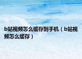 b站视频怎么缓存到手机（b站视频怎么缓存）