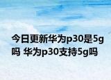 今日更新华为p30是5g吗 华为p30支持5g吗
