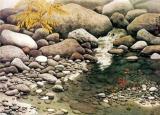 今日更新溪水和石头（画石头和溪水以假乱真）