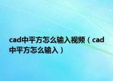 cad中平方怎么输入视频（cad中平方怎么输入）