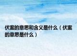 伏案的意思和含义是什么（伏案的意思是什么）