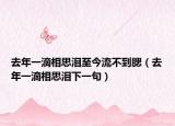 去年一滴相思泪至今流不到腮（去年一滴相思泪下一句）