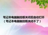 笔记本电脑触控板关闭后自动打开（笔记本电脑触控板关闭不了）