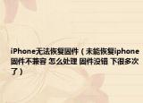 iPhone无法恢复固件（未能恢复iphone固件不兼容 怎么处理 固件没错 下很多次了）