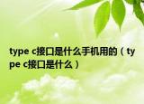 type c接口是什么手机用的（type c接口是什么）