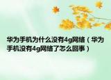 华为手机为什么没有4g网络（华为手机没有4g网络了怎么回事）