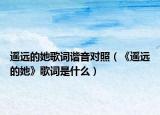 遥远的她歌词谐音对照（《遥远的她》歌词是什么）