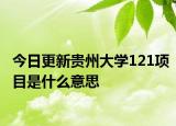 今日更新贵州大学121项目是什么意思