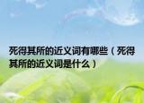 死得其所的近义词有哪些（死得其所的近义词是什么）