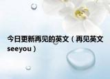 今日更新再见的英文（再见英文seeyou）