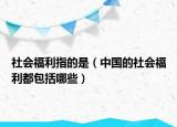 社会福利指的是（中国的社会福利都包括哪些）