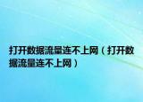 打开数据流量连不上网（打开数据流量连不上网）
