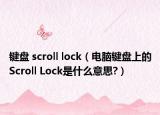 键盘 scroll lock（电脑键盘上的Scroll Lock是什么意思?）