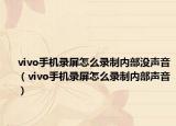 vivo手机录屏怎么录制内部没声音（vivo手机录屏怎么录制内部声音）