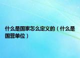 什么是国家怎么定义的（什么是国营单位）