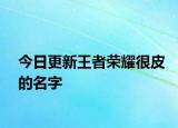 今日更新王者荣耀很皮的名字