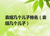 袁绍几个儿子排名（袁绍几个儿子）