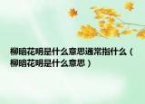 柳暗花明是什么意思通常指什么（柳暗花明是什么意思）