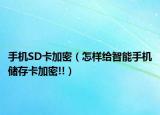 手机SD卡加密（怎样给智能手机储存卡加密!!）