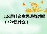 c2c是什么意思通俗讲解（c2c是什么）