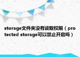 storage文件夹没有读取权限（protected storage可以禁止开启吗）