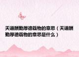 天道酬勤厚德载物的意思（天道酬勤厚德载物的意思是什么）