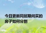 今日更新同居期间买的房子如何分割