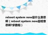 reboot system now是什么意思啊（reboot system now是啥意思啊?求救啦）