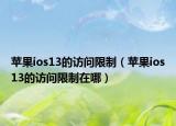 苹果ios13的访问限制（苹果ios13的访问限制在哪）