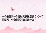 一个像夏天一个像秋天歌词意思（《一个像夏天一个像秋天》歌词是什么）