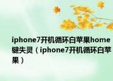 iphone7开机循环白苹果home键失灵（iphone7开机循环白苹果）
